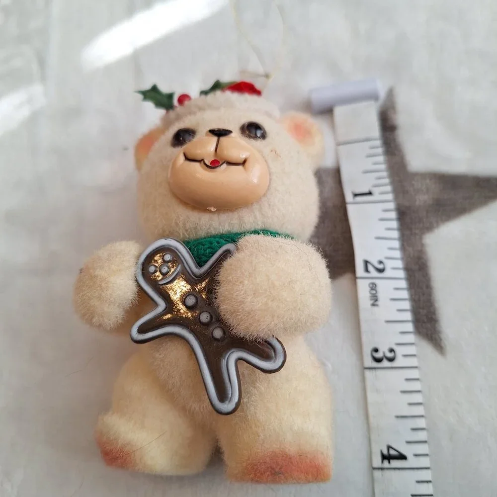 Jasco Holiday Flocked Velvet Christmas Teddies‎ Ornament 4